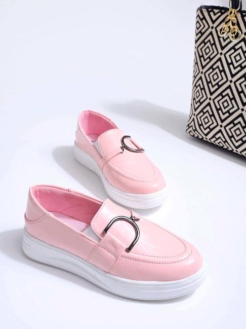 Shoetopia Kids Pink Casual Loafers
