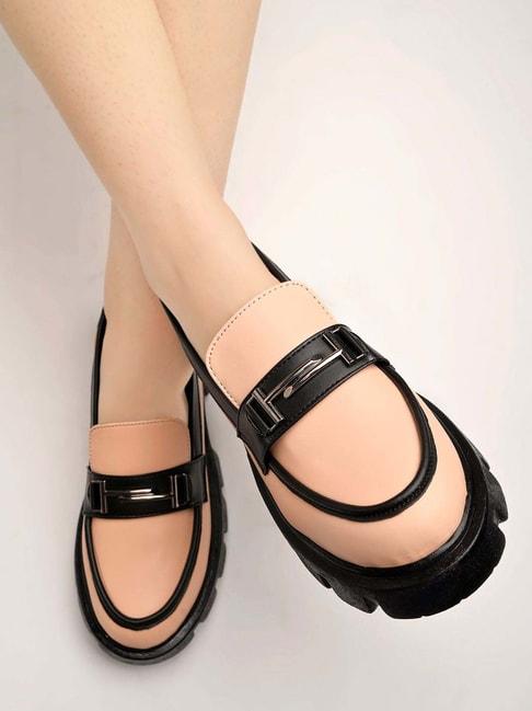 shoetopia-kids-peach-&-black-casual-loafers