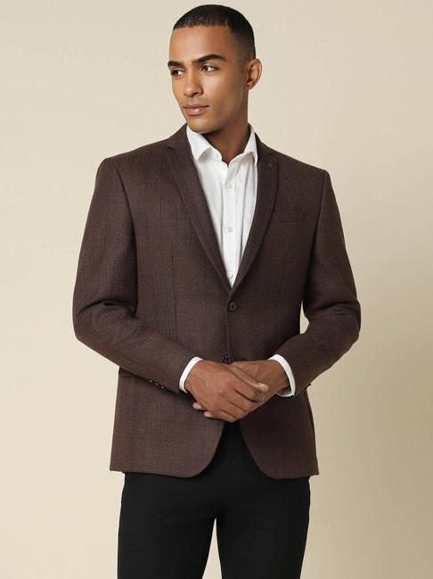 allen-solly-brown-slim-fit-checks-blazer