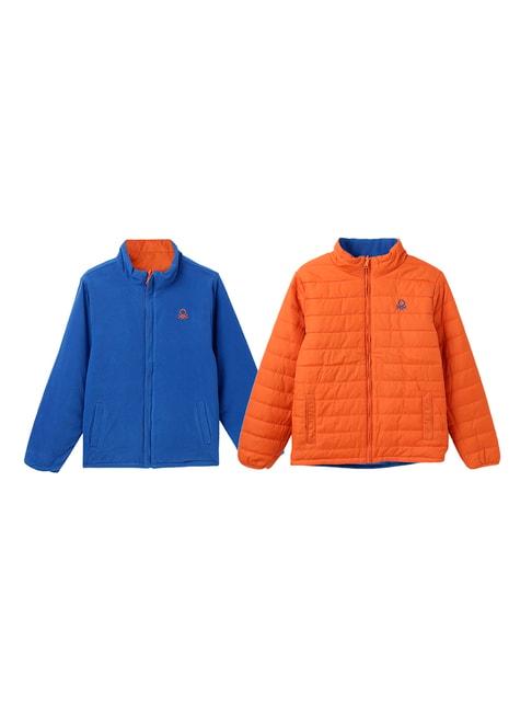 United Colors of Benetton Kids Multicolor Solid Full Sleeves Reversible Jacket