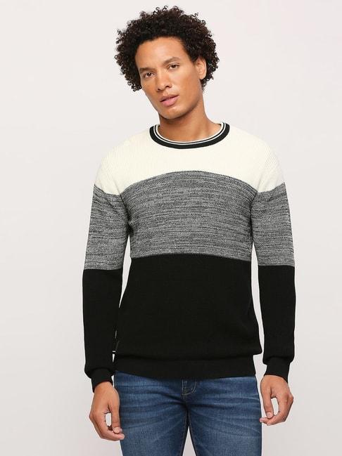 pepe-jeans-black-cotton-regular-fit-colour-block-sweater