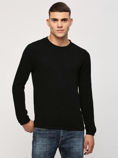pepe-jeans-black-cotton-regular-fit-self-pattern-sweater