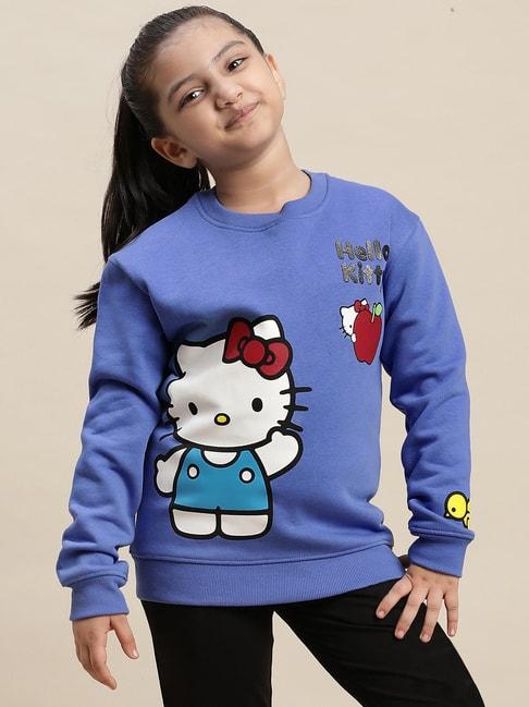 Kidsville Hello Kitty Printed Blue Sweatshirt For Girls