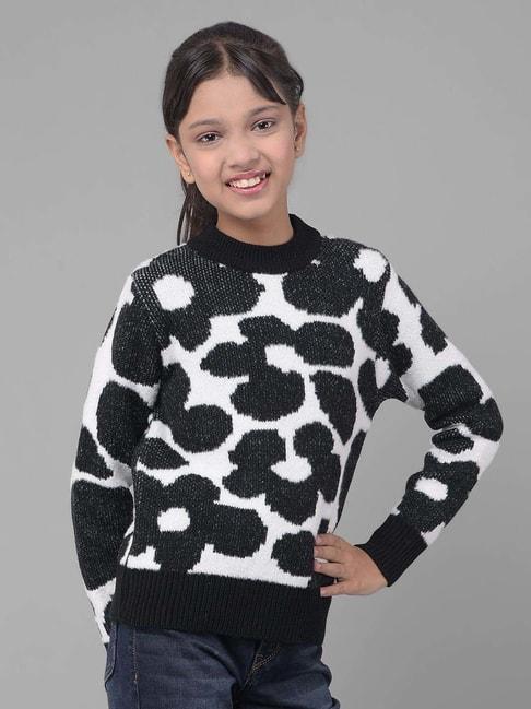 crimsoune-club-kids-black-&-white-printed-full-sleeves-sweater