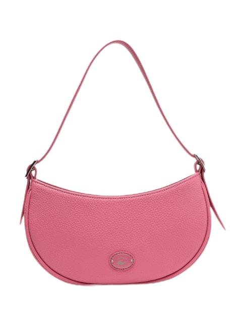 Lacoste Top Grain Pink Medium Leather Hobo Bag