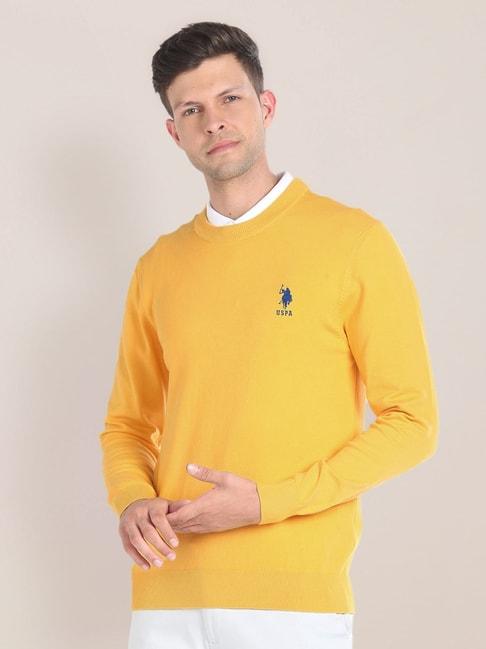 U.S. Polo Assn. Yellow Regular Fit Sweater