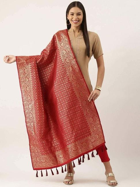 silk-land-red-woven-pattern-dupatta