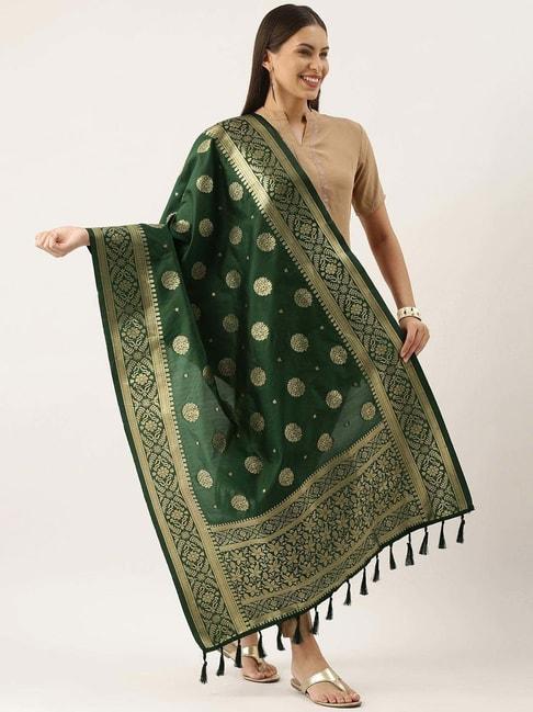 silk-land-green-woven-pattern-dupatta