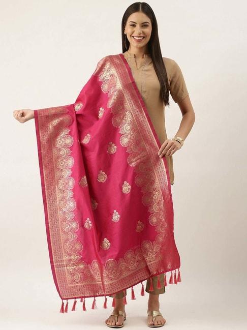 silk-land-pink-woven-pattern-dupatta