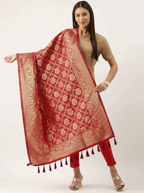 silk-land-red-woven-pattern-dupatta