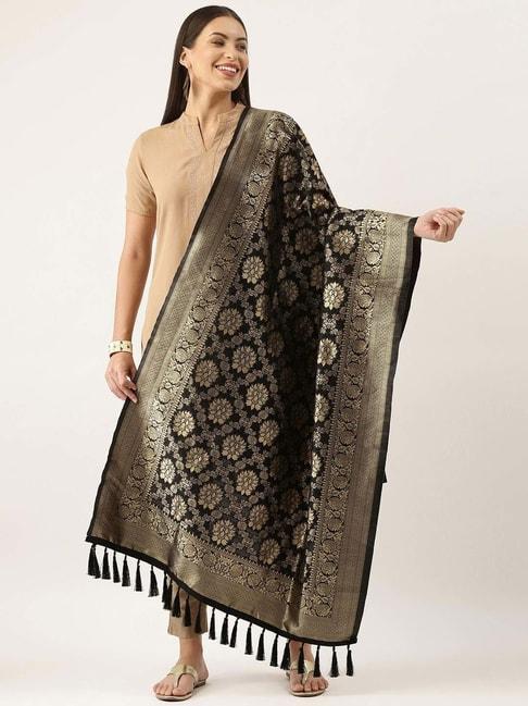 silk-land-black-woven-pattern-dupatta