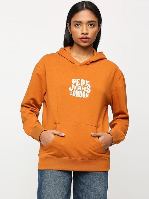 pepe-jeans-orange-cotton-printed-sweatshirt