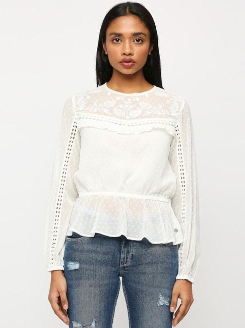 pepe-jeans-white-embroidered-top