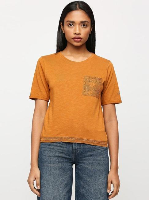 pepe-jeans-brown-cotton-t-shirt