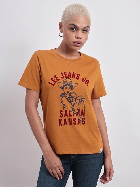 lee-brown-cotton-graphic-print-t-shirt