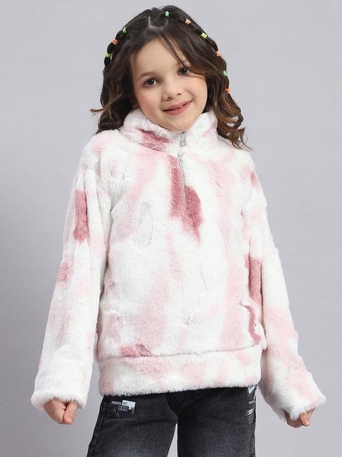 Monte Carlo Kids Pink Printed Full Sleeves Sweatshirt