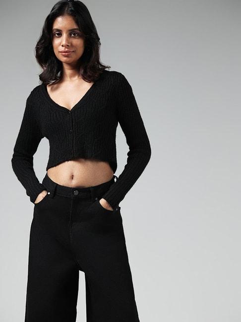 nuon-by-westside-black-knitted-crop-sweater