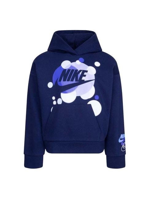 Nike Kids Navy Printed Full Sleeves Sweatshirt