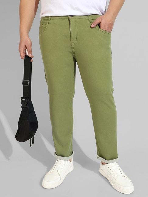 instafab-plus-green-regular-fit-plus-size-jeans