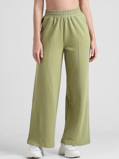 Only Sage Green Cotton Regular Fit High Rise Sweatpants