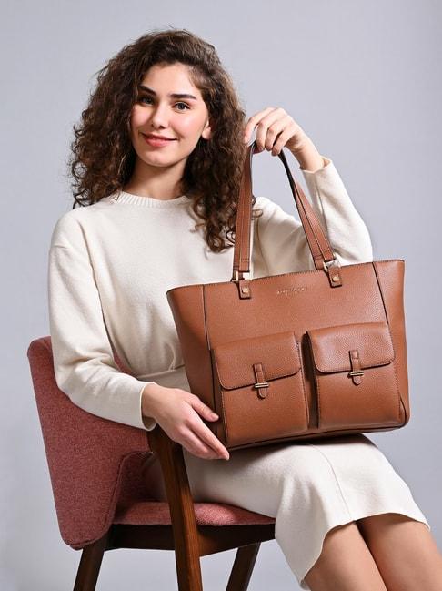 Accessorize London Tan Leather Dana Tote Bag
