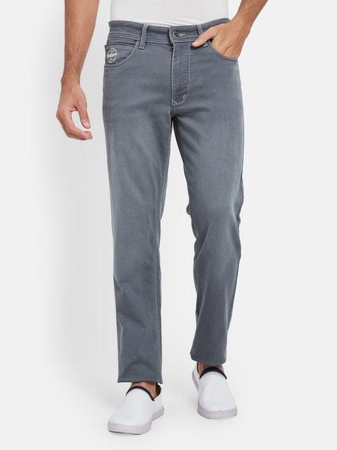 Octave Grey Cotton Regular Fit Jeans