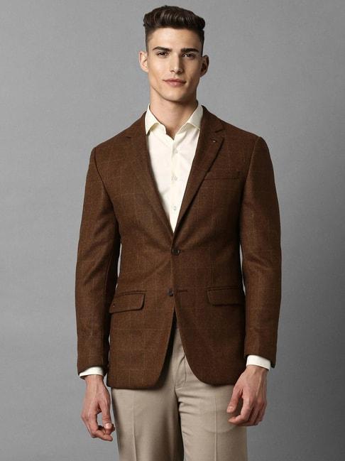 louis-philippe-brown-regular-fit-checks-blazer