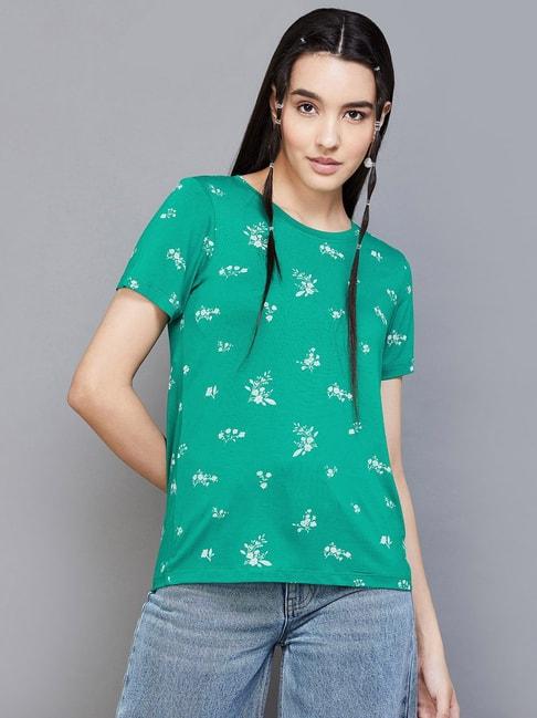 colour-me-by-melange-green-floral-print-t-shirt