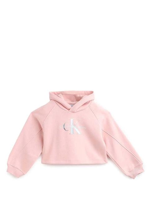 Calvin Klein Jeans Kids Pink Logo Print Hoodie