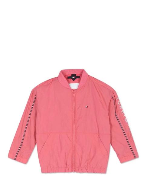 Tommy Hilfiger Kids Pink Logo Print Bomber Jacket