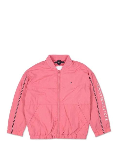 Tommy Hilfiger Kids Pink Logo Print Bomber Jacket