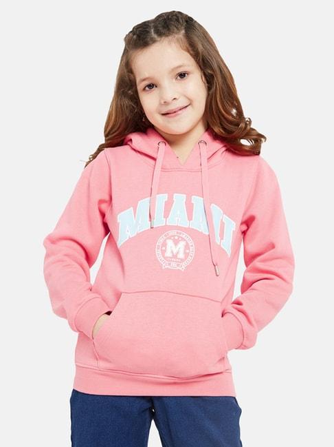 METTLE Kids Pink Graphic Print Full Sleeves Sweatshirt