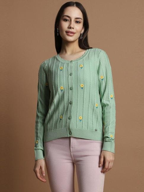 allen-solly-green-embroidered-cardigan