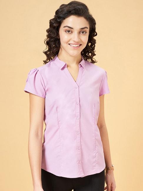 Annabelle by Pantaloons Purple Regular Fit Formal Shirt