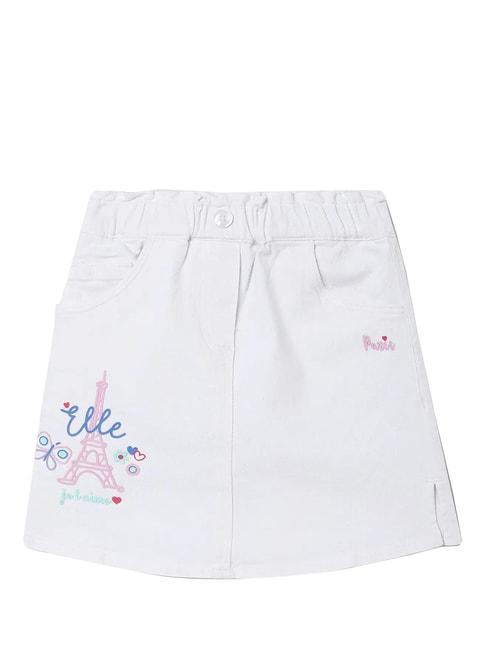 Elle Kids White Printed Skirt