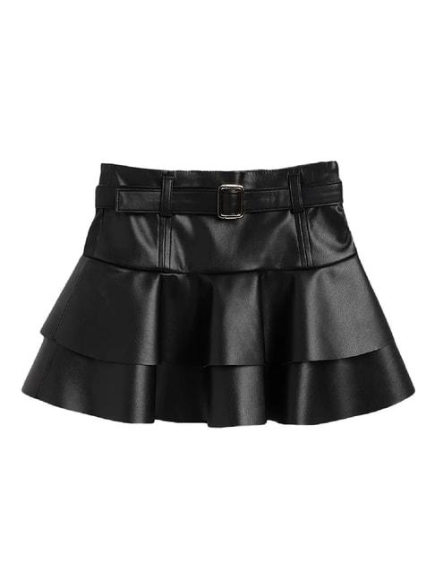 Elle Kids Black Solid Skirt