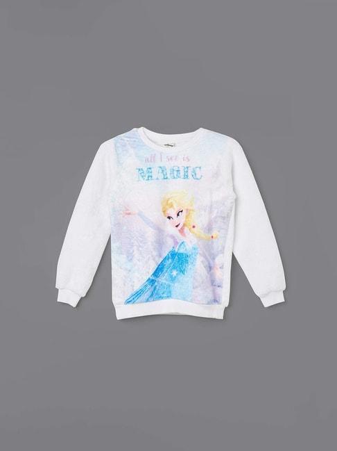 Fame Forever by Lifestyle Kids White & Blue Printed Full Sleeves Sweatshirt