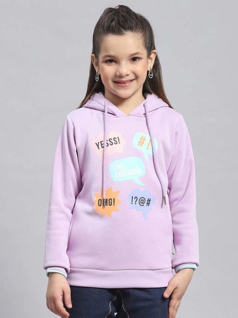 Monte Carlo Kids Lilac Printed Full Sleeves Sweatshirt