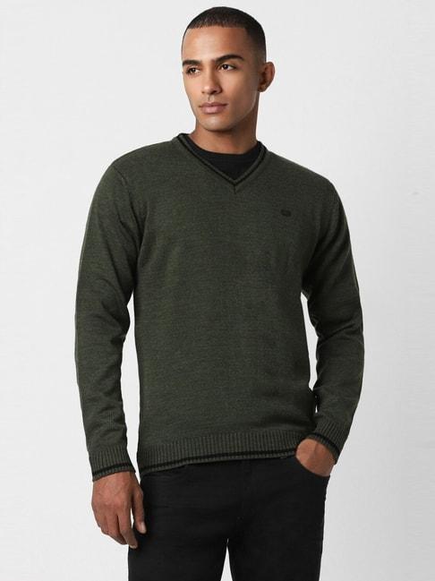 Peter England Green Regular Fit Sweater