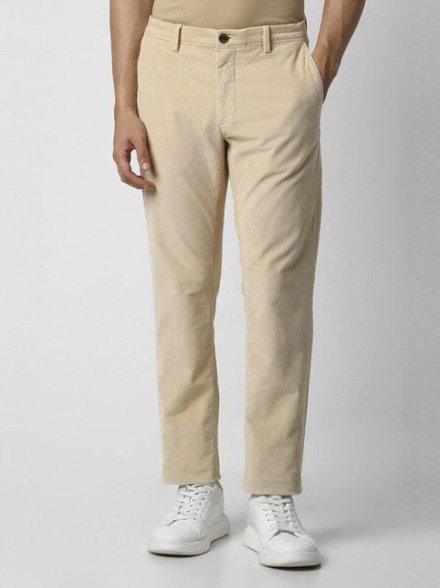 van-heusen-beige-slim-fit-textured-trousers