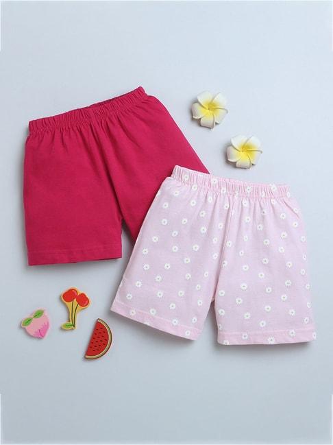 bumzee-kids-pink-floral-print-shorts-(pack-of-2)