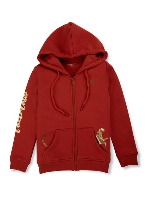 Gini & Jony Kids Red Solid Full Sleeves Jacket