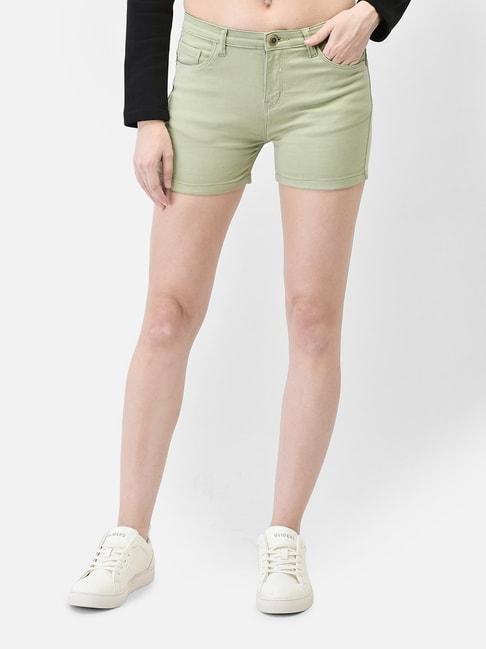 Crimsoune Club Light Green Slim Fit Shorts