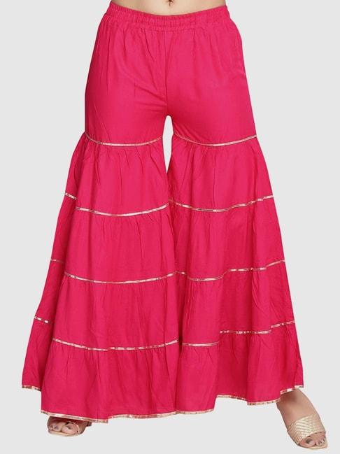 Aarika Pink Cotton Striped Sharara