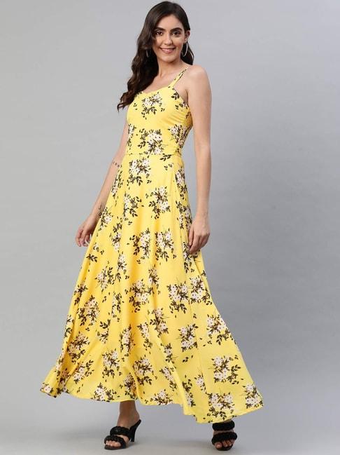 Aarika Yellow Printed Maxi Dress