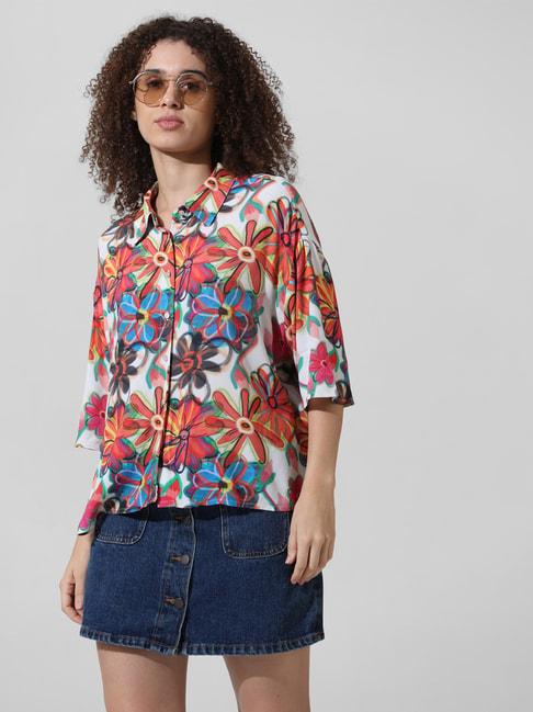 only-multicolor-viscose-floral-print-oversized-shirt