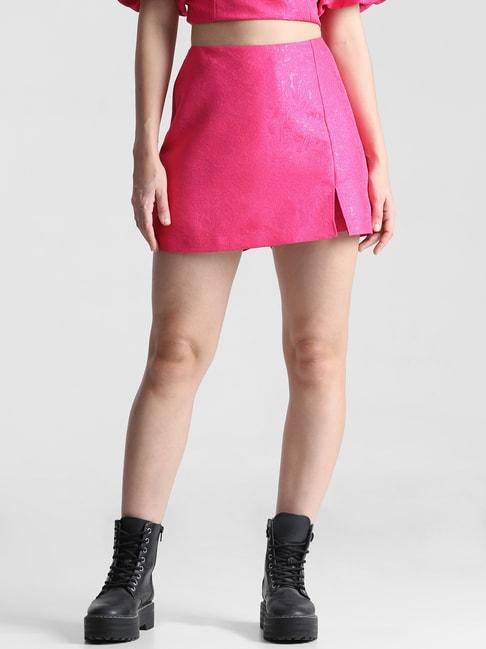 Only Fuchsia Printed Skirt