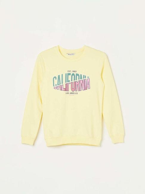 Fame Forever by Lifestyle Kids Yellow Cotton Printed Full Sleeves Sweatshirt
