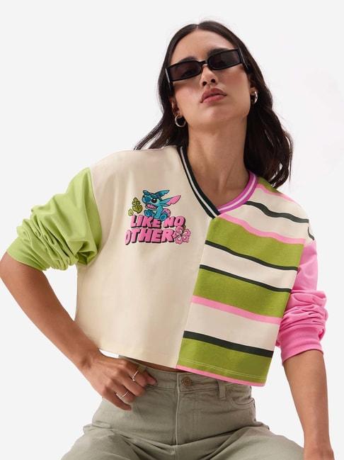 The Souled Store Multicolored Cotton Printed Crop Top