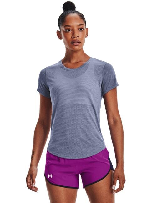 UNDER ARMOUR Purple Self Pattern Sports T-Shirt